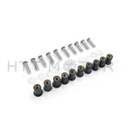 10pcs Windshield Bolt Kit for Motorcycle (Well Nuts, Silver)