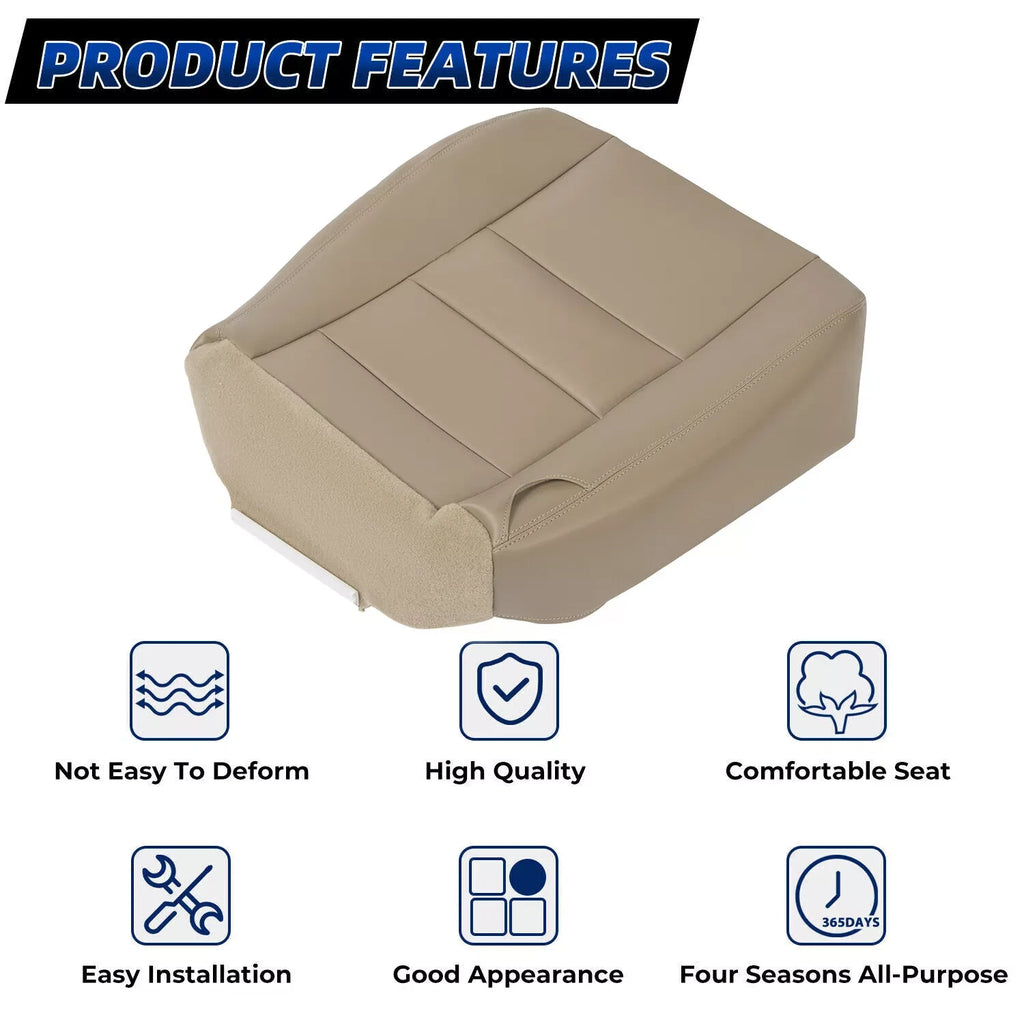 Left Leather Seat Cover for Ford F250 F350 Super Duty (2002–2007) TAN