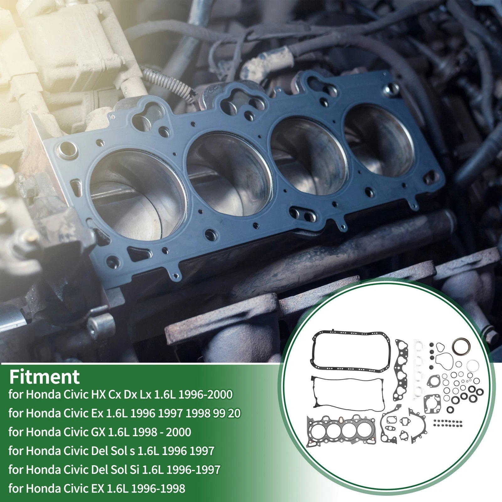 Set of 1 Cylinder Head Gasket for Honda Civic HX/CX/DX/LX (No.HS9915PT1)