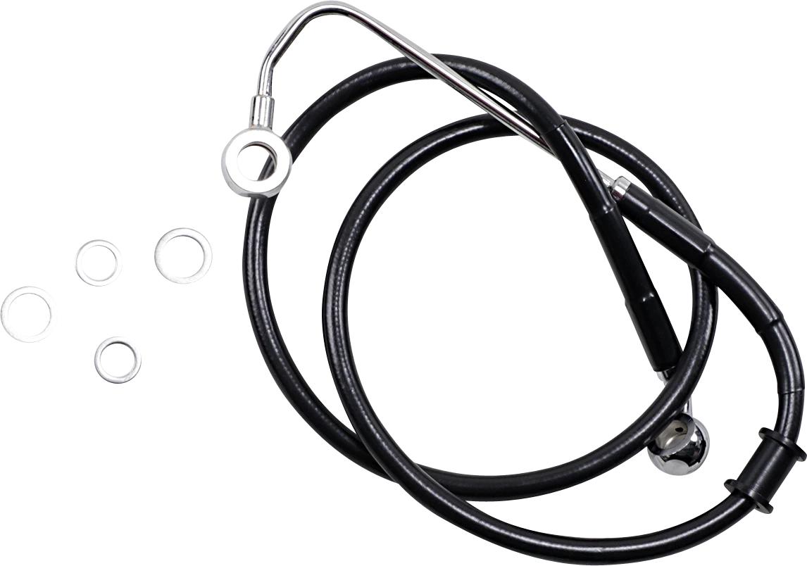 Drag Specialties Brake Line +4" Black for Harley Softail (2015–2017) 618300-4BLK