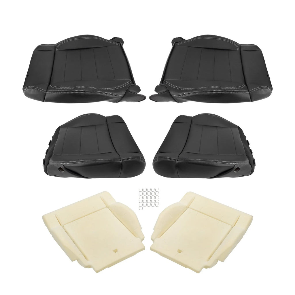 6pcs Seat Cover Set + Foam for Jeep Wrangler (2007–2012) Black