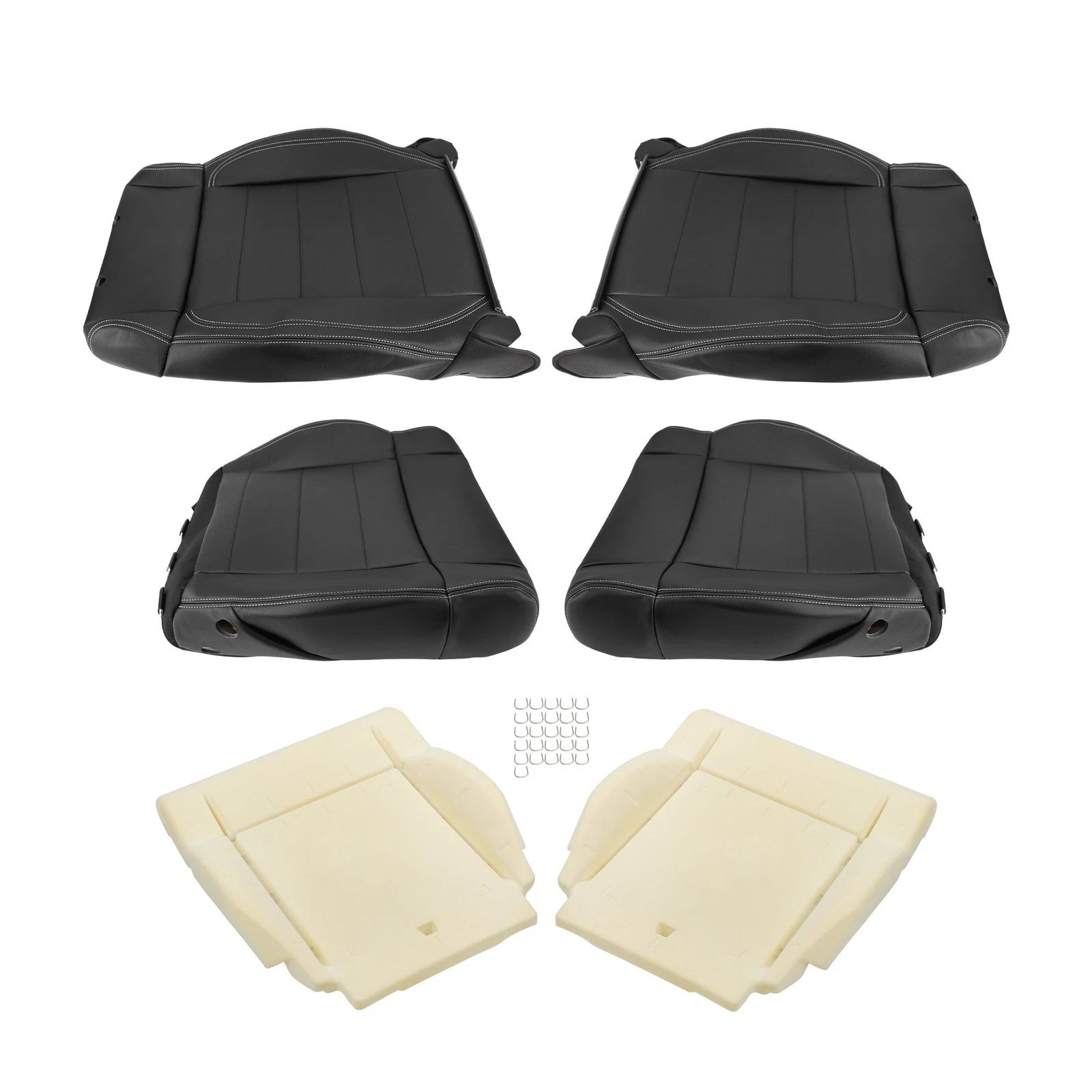 6pcs Seat Cover Set + Foam for Jeep Wrangler (2007–2012) Black
