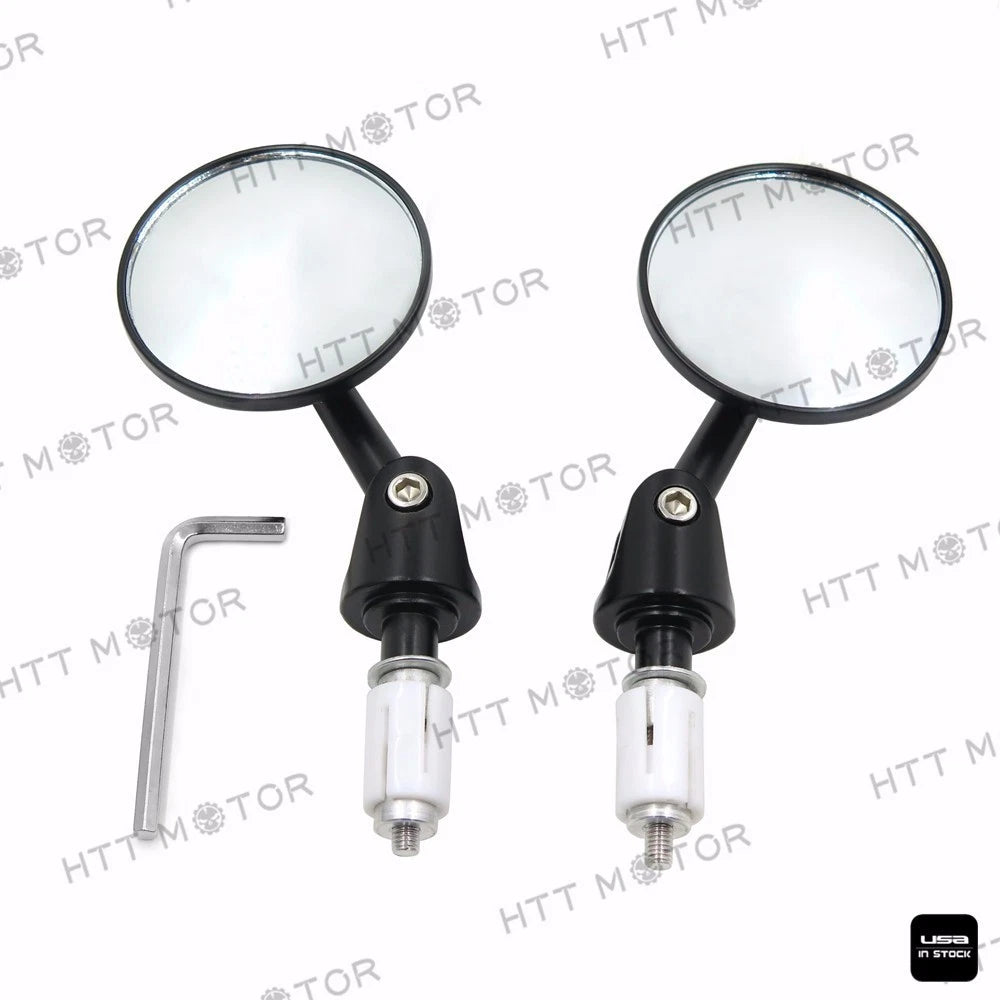 Round Bar End Mirrors 1" 25MM for Aprilia Vespa Kymco Piaggio KTM BMW
