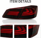 Set of 2 Red Smoke LED Tail Lights for Honda Accord (2013–2015)