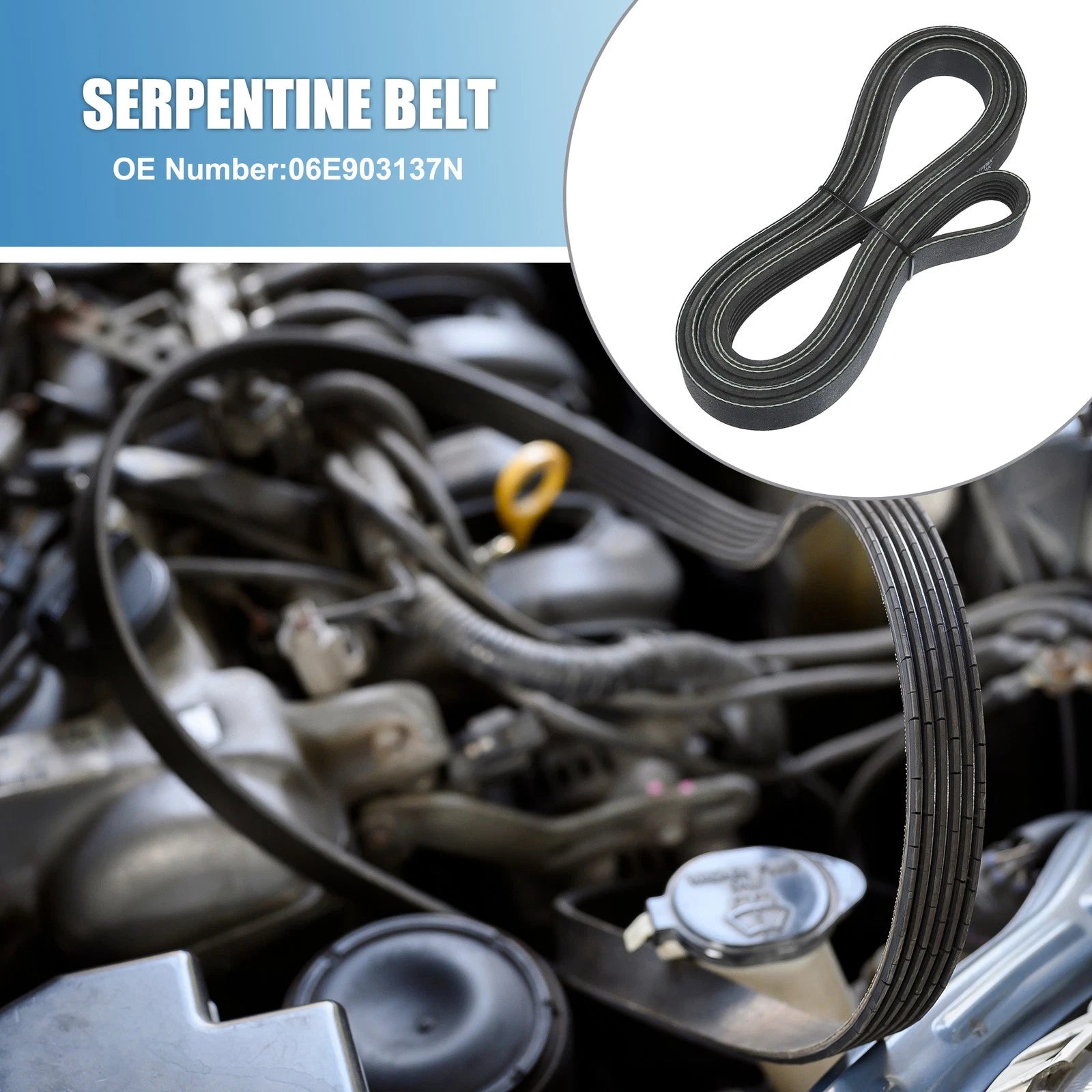 Serpentine Belt No. 06E903137N for Audi A6 Quattro (2009–2011)