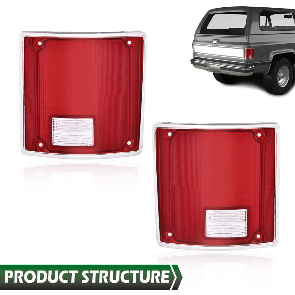 Tail Lights with Chrome Bezel for Chevrolet C10 K10 GMC Sierra (1973–1991)