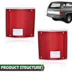 Tail Lights with Chrome Bezel for Chevrolet C10 K10 GMC Sierra (1973–1991)