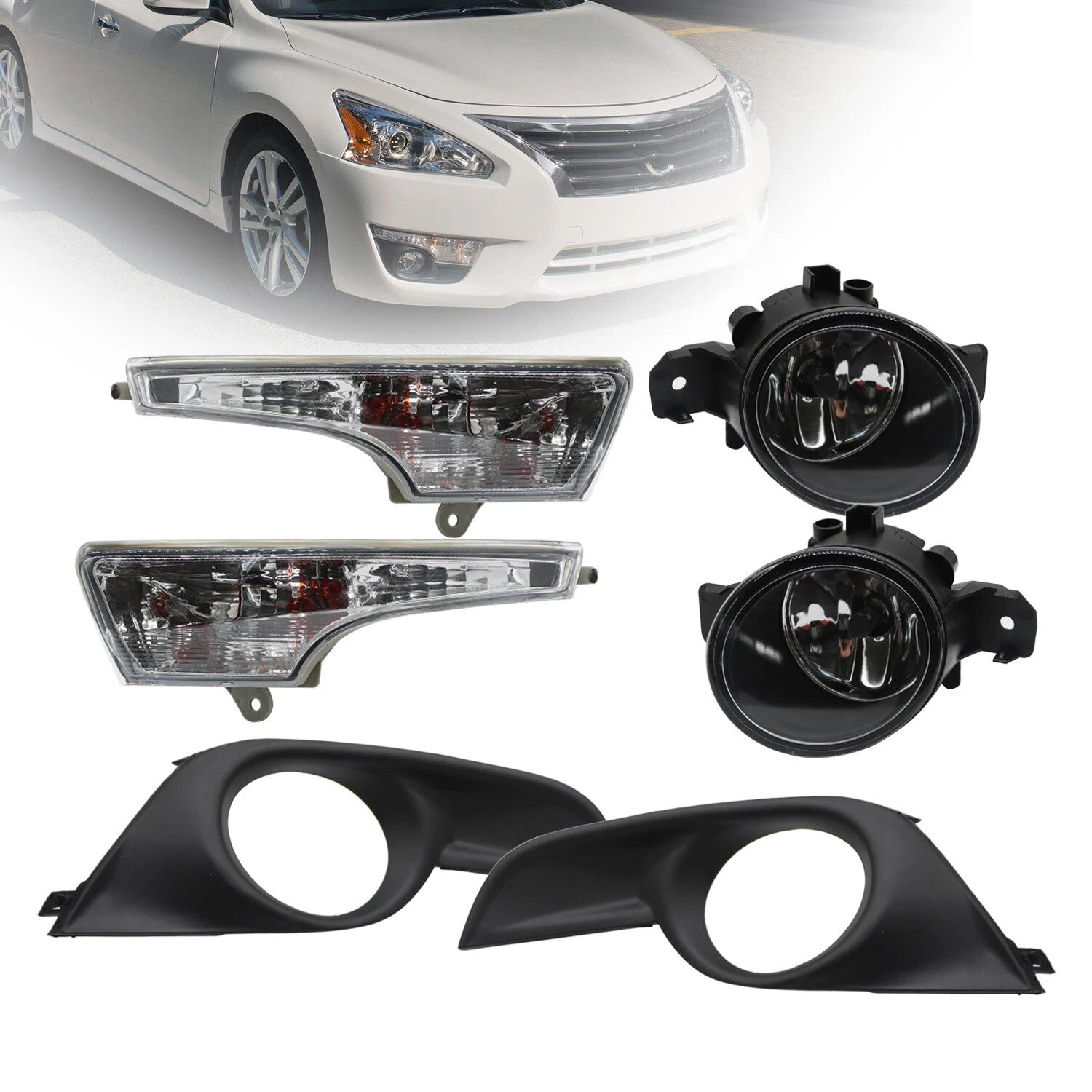 Pair Fog Light & Corner Turn Signal Lamp for Nissan Altima (2013–2015)