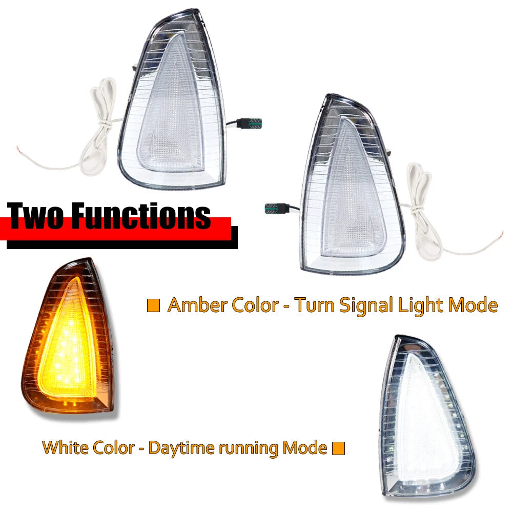 Clear Lens Amber LED Front Corner Side Marker Lights for Dodge Charger (2006–2010)