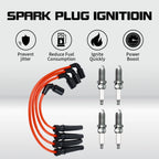4X Spark Plug Wire + Plug for Chevrolet Aveo/Aveo5/Pontiac/Daewoo (2004–2008)