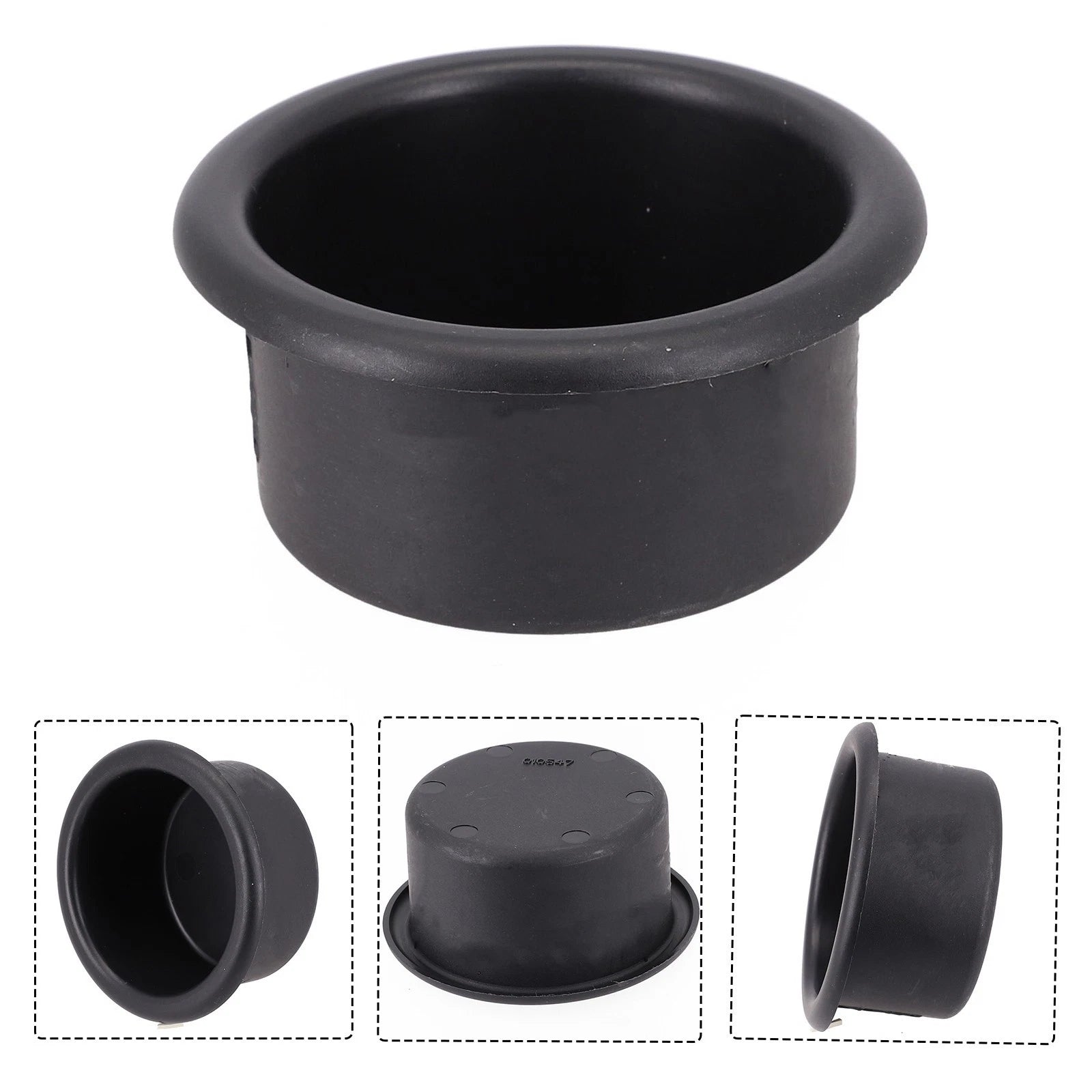 Cup Holder Insert for Marine Boat RV Car Truck Yacht (Plastic, Black)