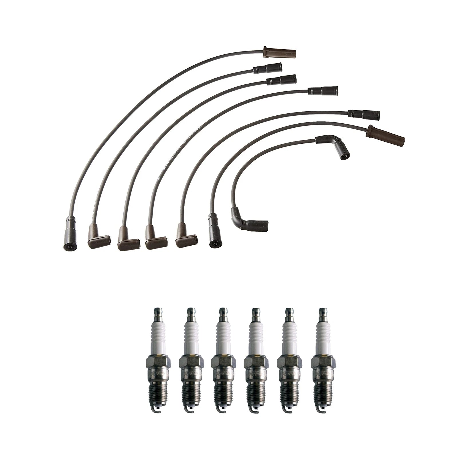 Denso 7mm Wire Set & 6 U-Groove Spark Plugs for Chevy GMC 4.3L V6 (0.06)