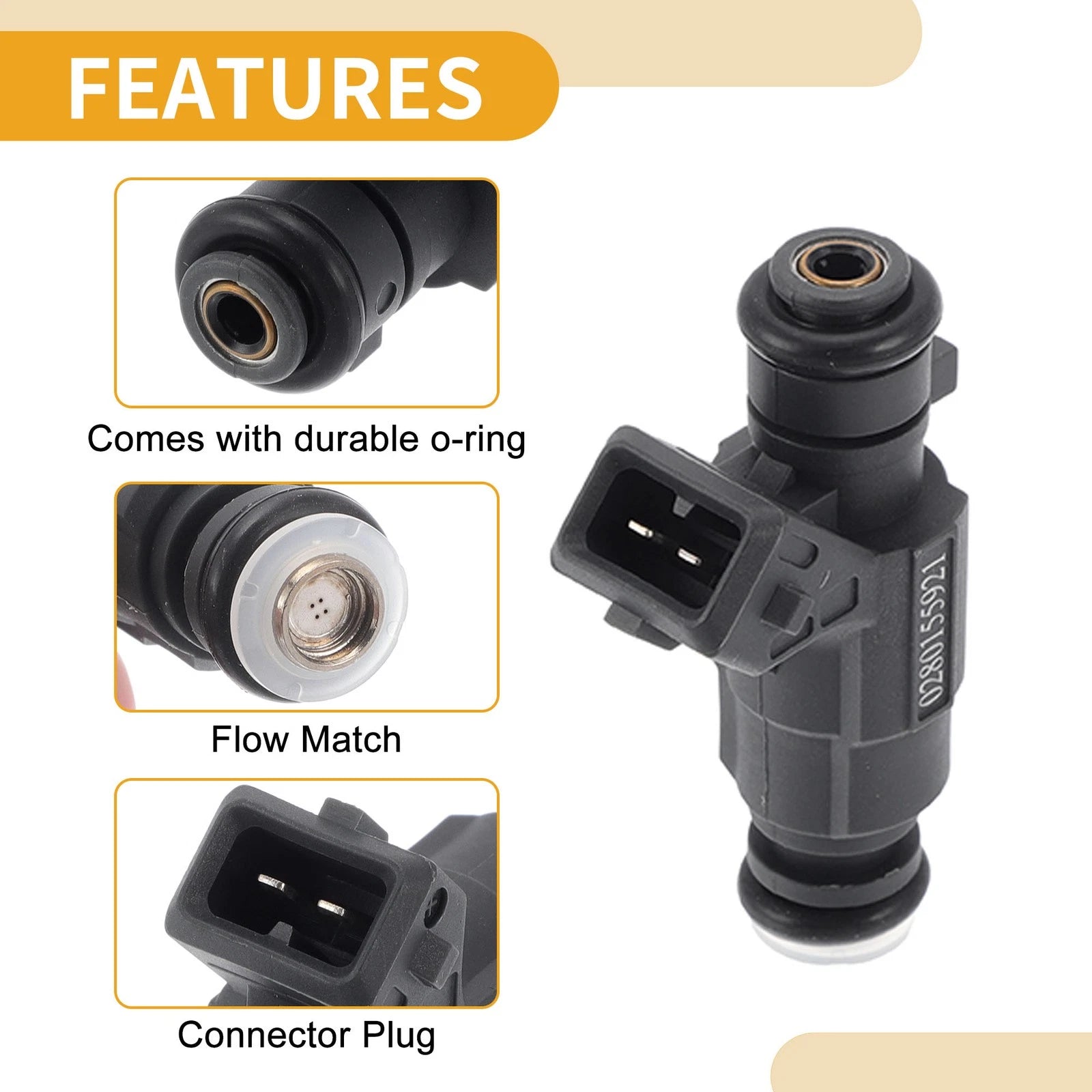 1 Pc Fuel Injector No. 0280155921/077133551M for Volkswagen Touareg (2004–2006)