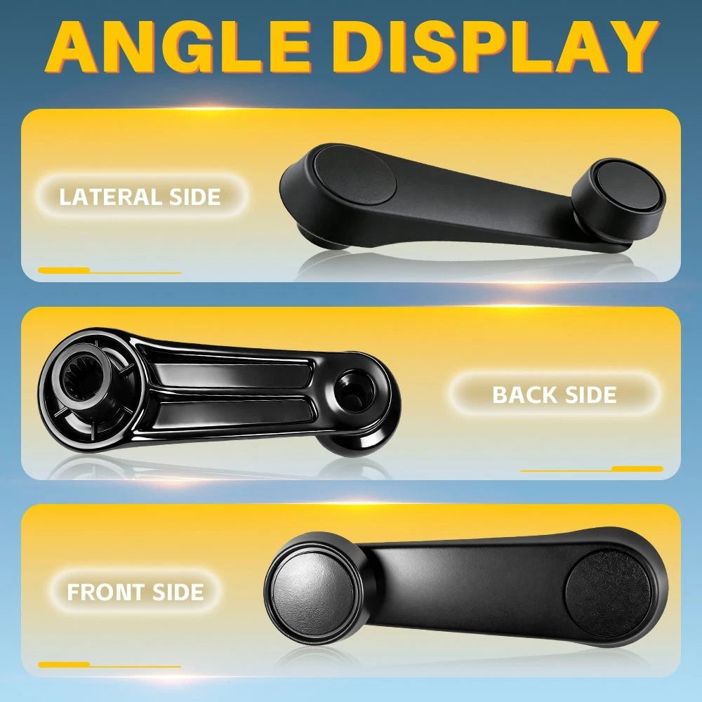 Set of 2 Window Crank Handles for Jeep Wrangler (1992â1995) Black