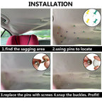 2 x Ceiling Car Roof Buckle Gray Push Pins