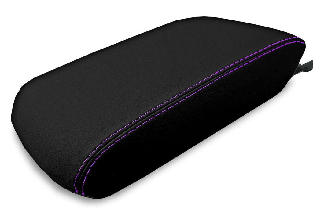 Console Lid Pull Over Cover Leather for Toyota 4Runner (2010–2019) Purple Stitch