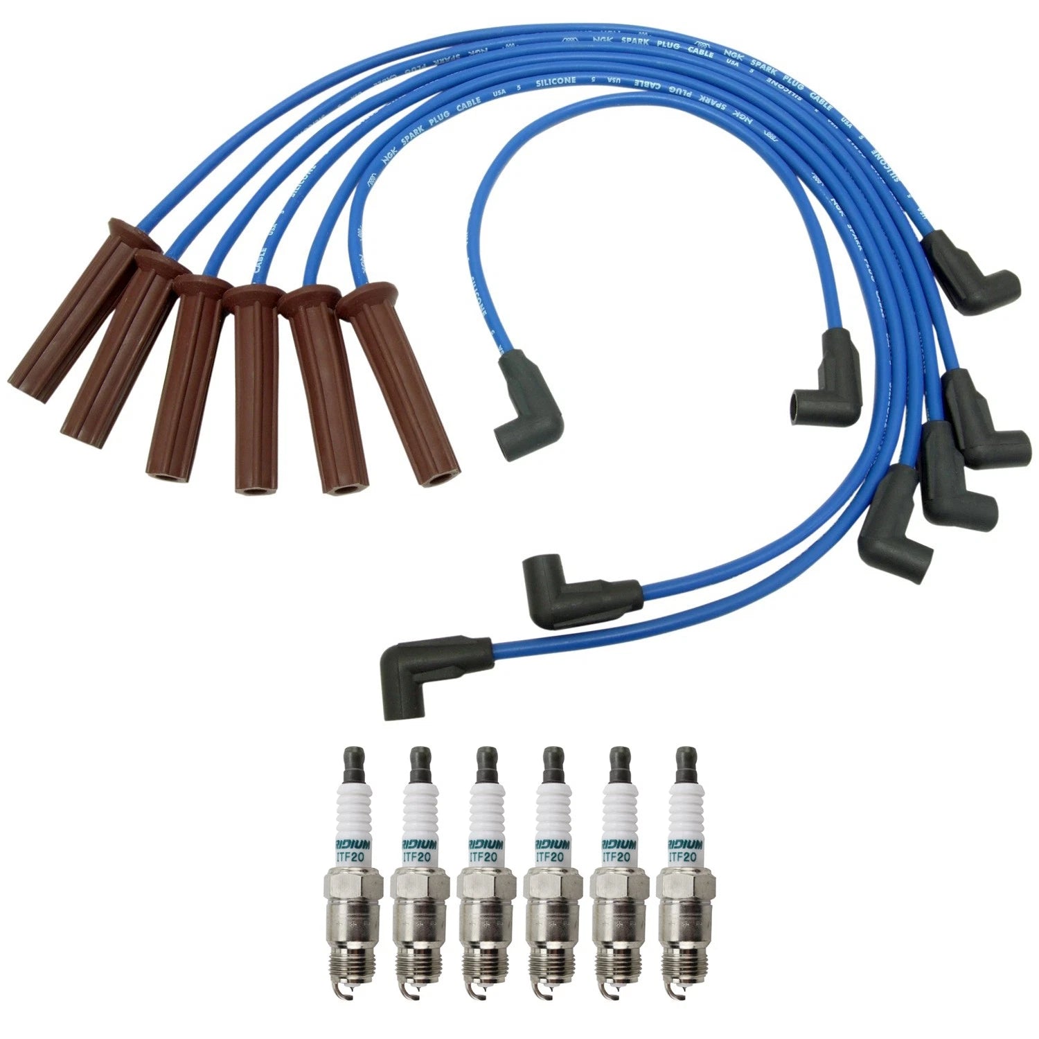 NGK Wire Set & Denso Iridium Spark Plugs Kit for Camaro Century Pickup (V6)
