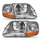 Clear Lens Crystal Headlight Set w/Parking Light for 1997-2003 Ford F-150 [G2]
