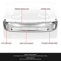 Front Bumper Face Bar for Ram 1500 (2014–2023) w/Parking Sensor, Fog Light Holes, Chrome