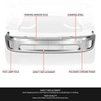 Front Bumper Face Bar for Ram 1500 (2014–2023) w/Parking Sensor, Fog Light Holes, Chrome