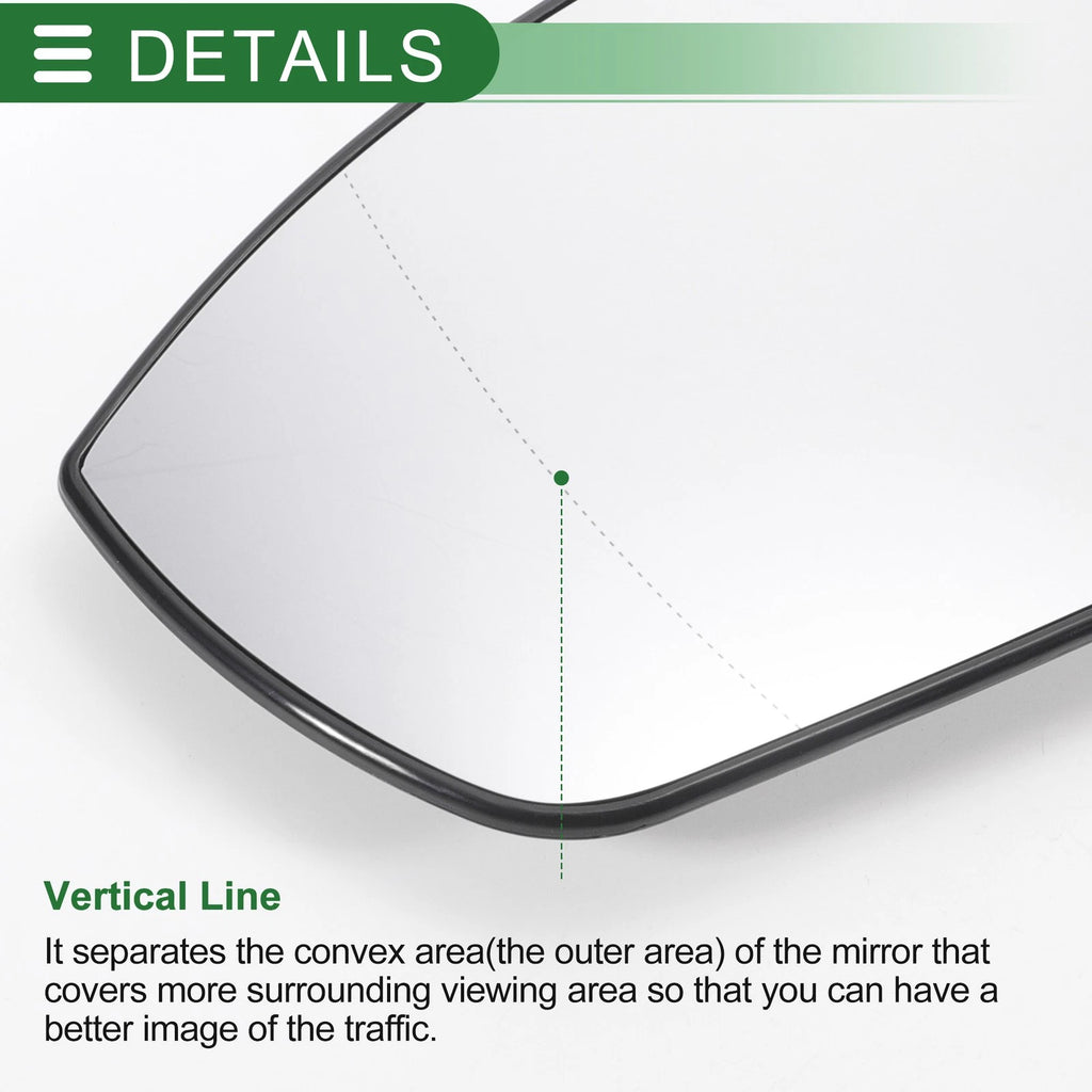 Left Side Heated White Mirror Glass for Ford EcoSport (2013–2023)