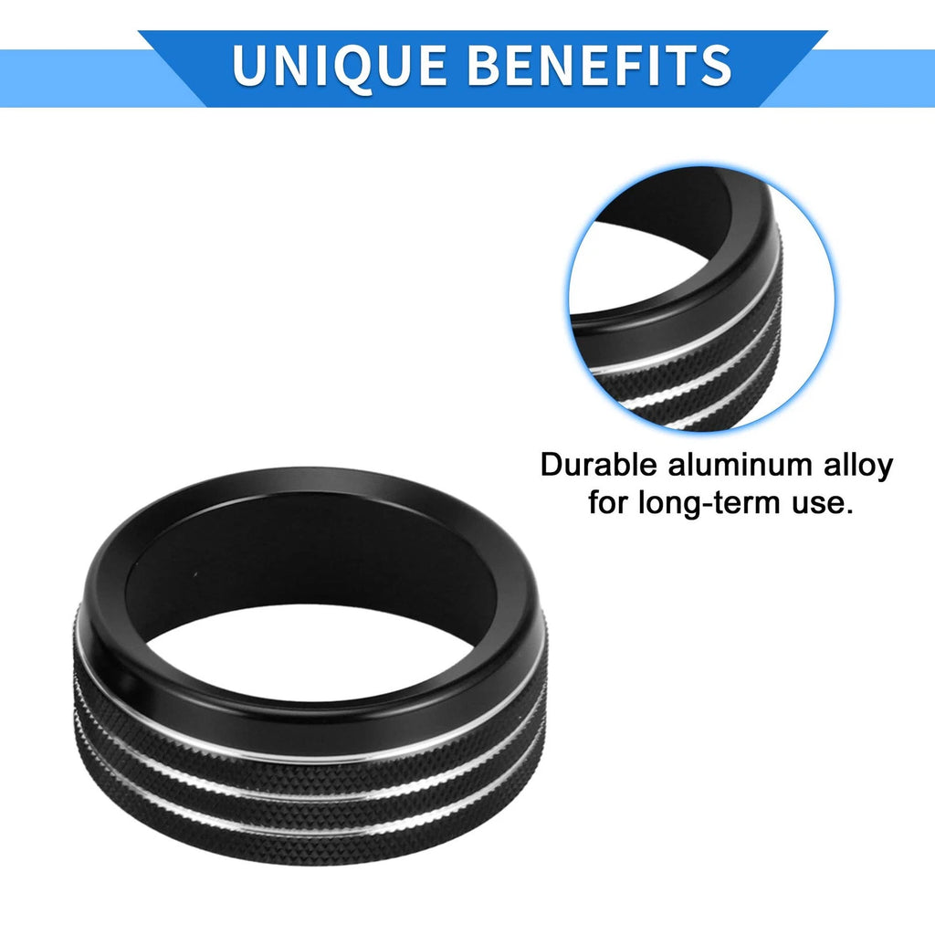 Set of 3 AC Media Tune Switch Knob Cover Rings for Dodge Challenger (2015–2019) Black