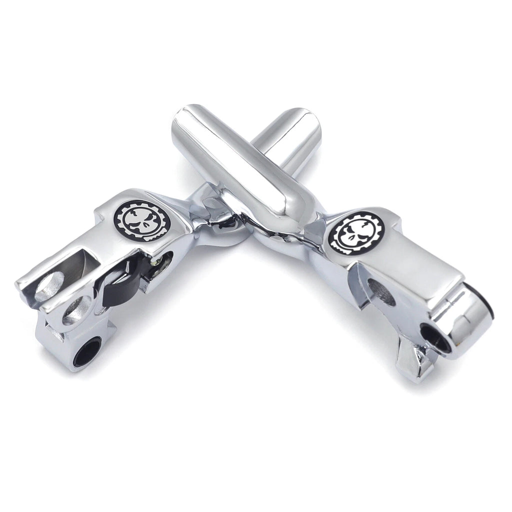 Chrome Skull Shorty Brake Clutch Levers for Harley XL/Dyna/Touring (1996–2007)