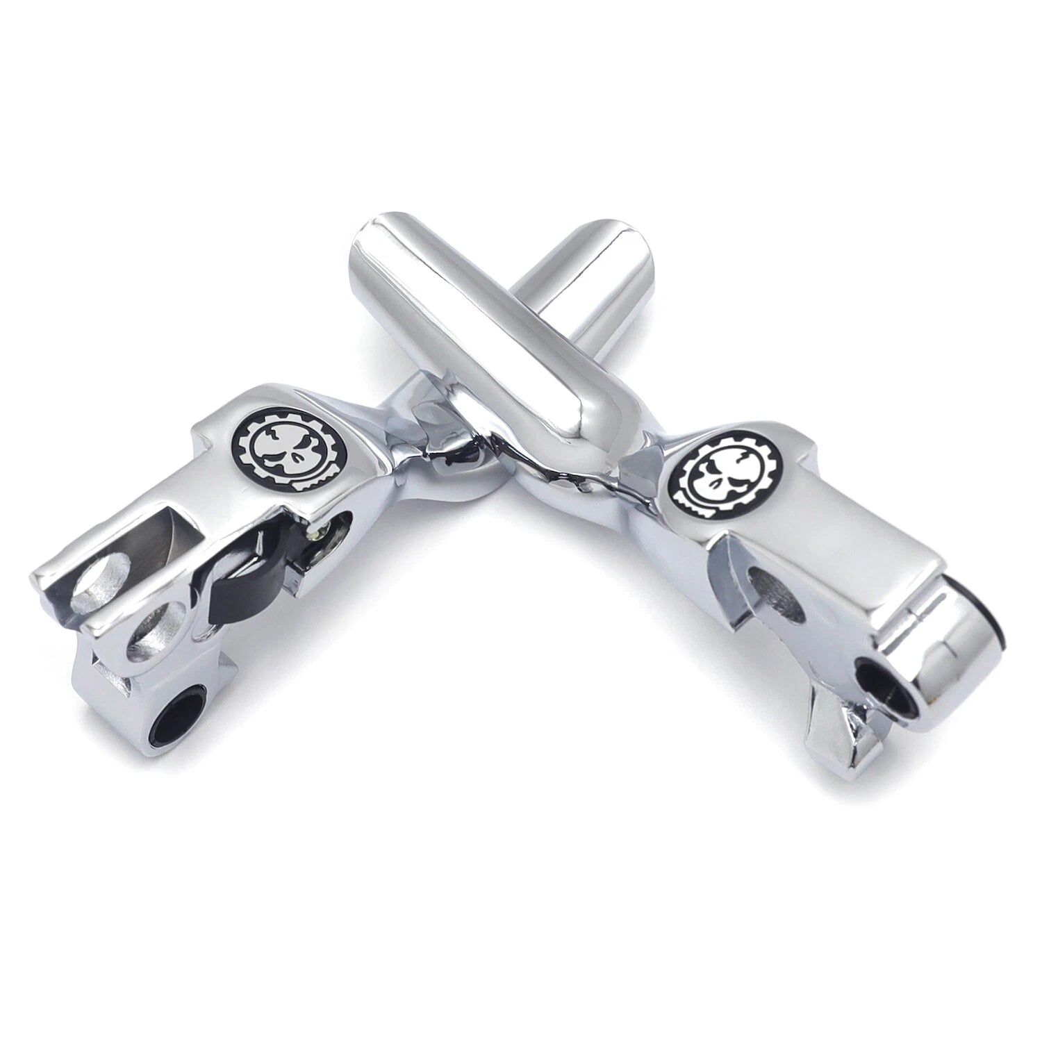 Chrome Skull Shorty Brake Clutch Levers for Harley XL/Dyna/Touring (1996–2007)
