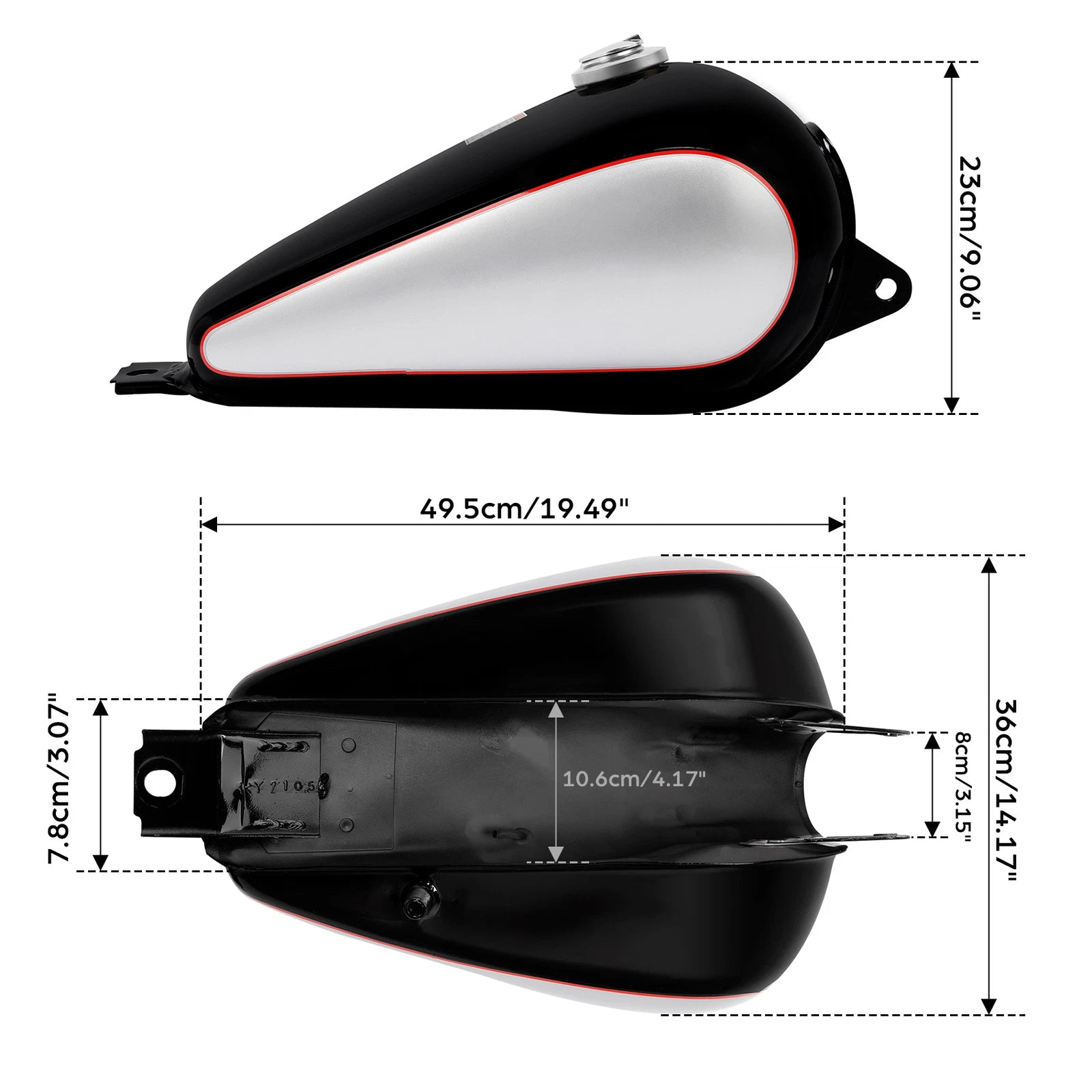 3.4 Gallon Fuel Gas Tank & Cap for Honda CMX250 CMX 250 Rebel (1985–2014)