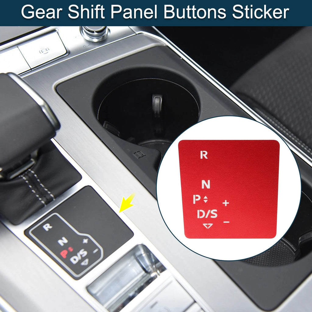 Gear Shift Panel Buttons Sticker for Audi A6 S6 A7 S7 Q7 SQ7 (2020–2023) Red