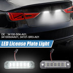 1 Pair White LED License Plate Light Assembly 34100-S04-A01 for Honda 