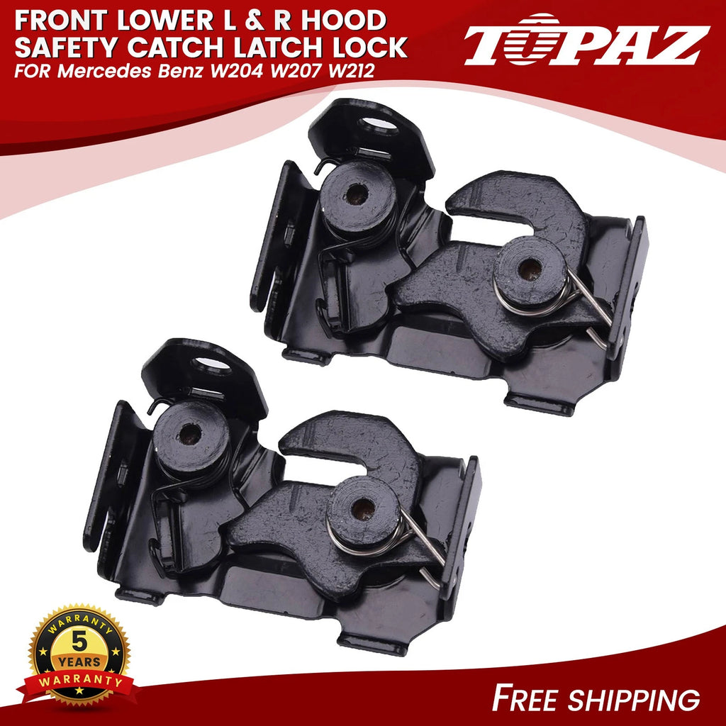 Set of 2 Front Lower Hood Safety Catch Latch Locks for Mercedes-Benz W204 W207 W212