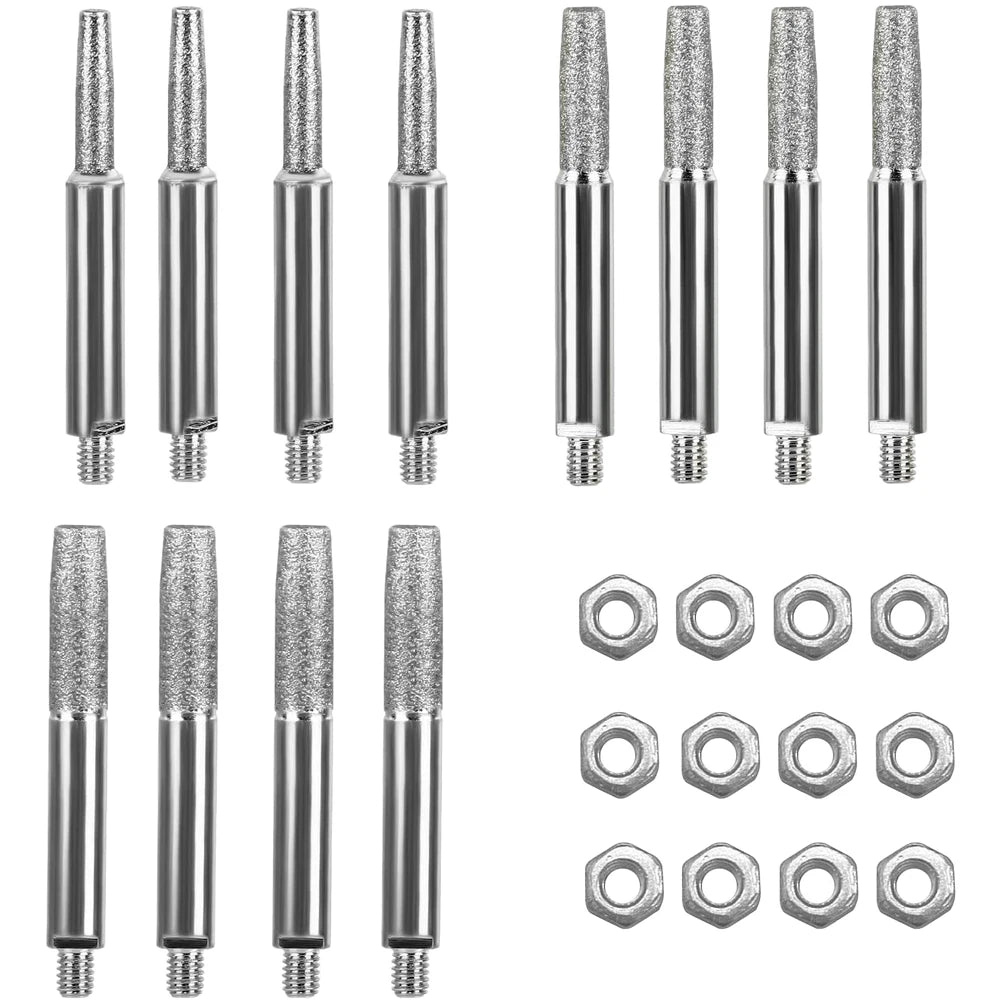 12PCS Manual Chainsaw Chain Sharpener Hand Crank Grinder Kit 4mm 48mm 55mm