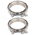 2X 4" Zinc Plated Iron V-Band Turbo Pipe Exhaust Flange Clamp
