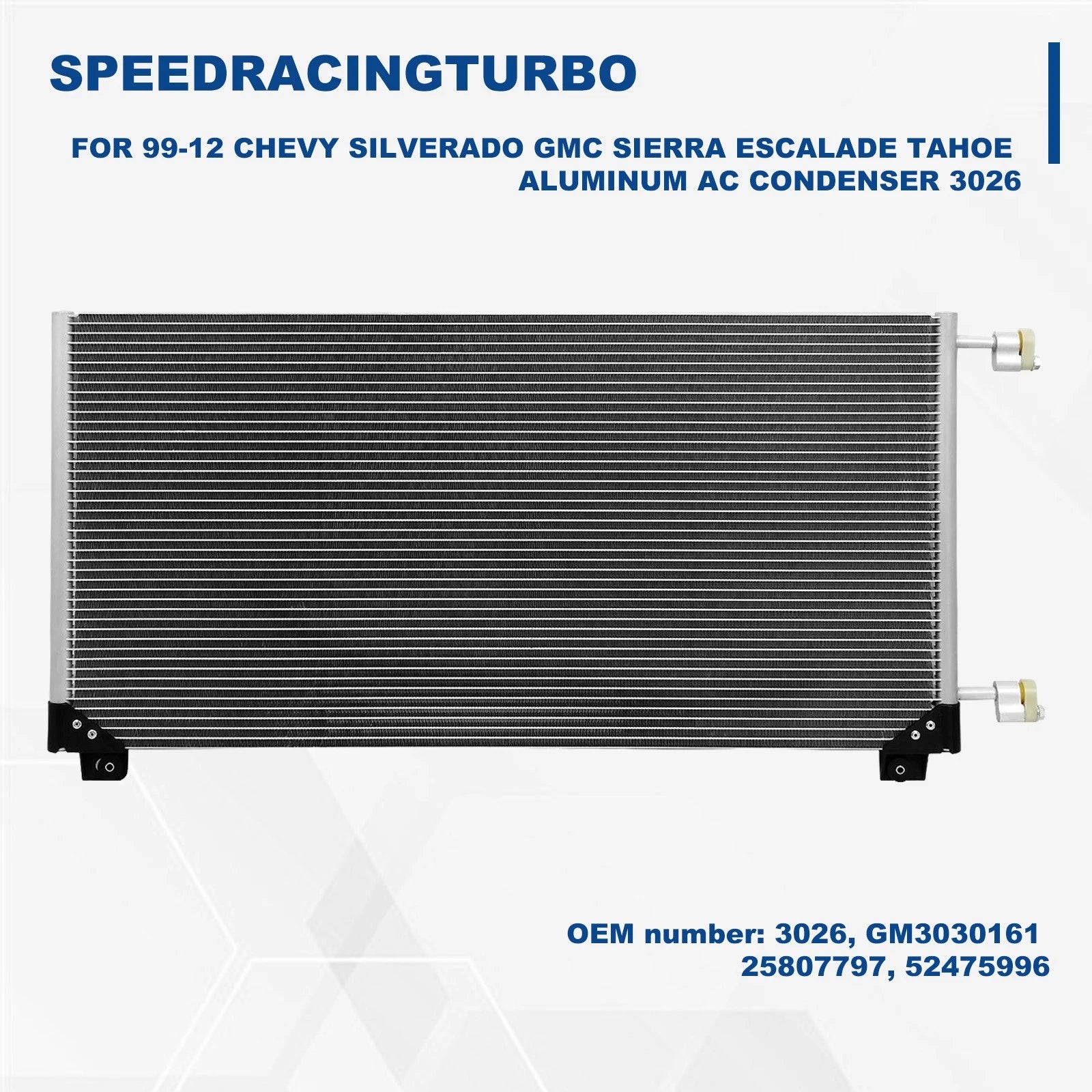 Aluminum AC Condenser for Chevy Silverado GMC Sierra Escalade Tahoe (1999–2012)