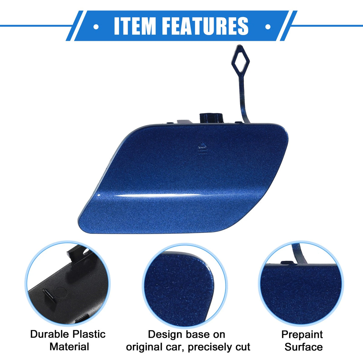 Tow Hook Eye Hole Cover Cap for Mercedes-Benz C300 Sedan (2016–2018) Blue