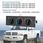 Climate Control Heater A/C for Dodge Ram Van 1500 2500 3500 (1998–2003)