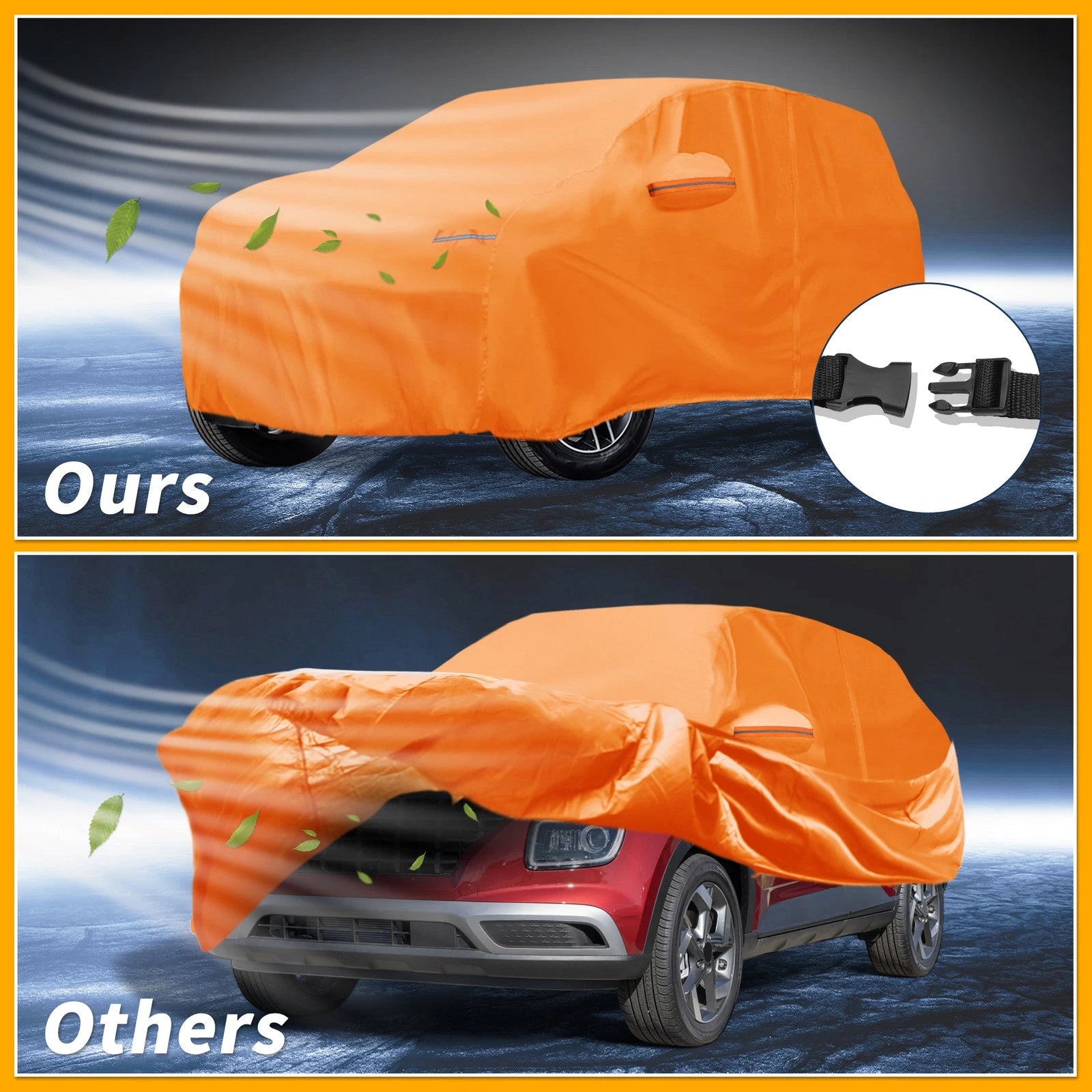 Waterproof Car Cover for Hyundai Venue (210D-PU, All Weather, Orange)