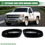 Pair Rearview Mirror Cap for Chevrolet Silverado 1500 (2019–2023) Gloss Black