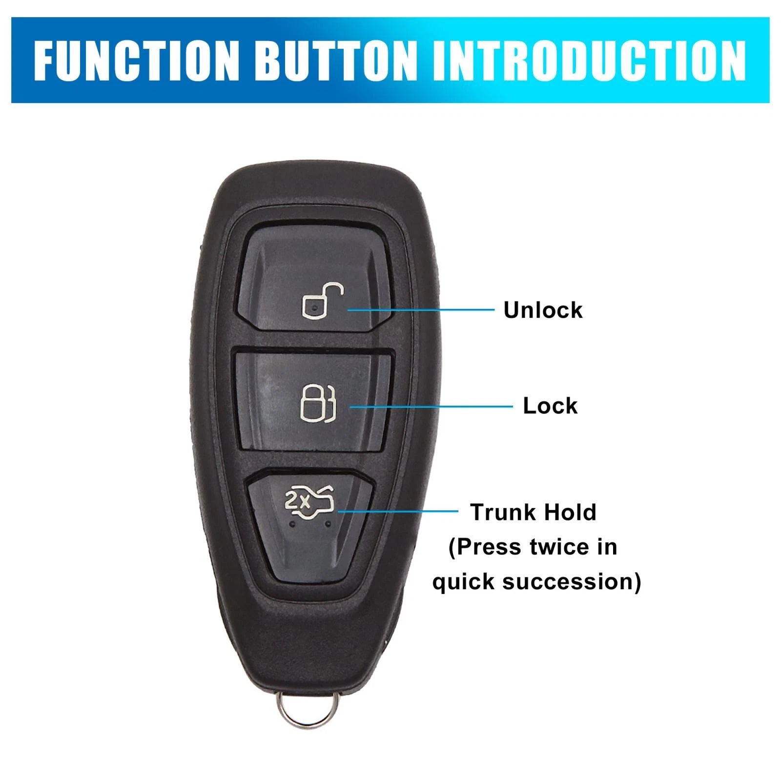 Key Shell Case for Ford Focus Fiesta Kuga Mondeo (3 Button)