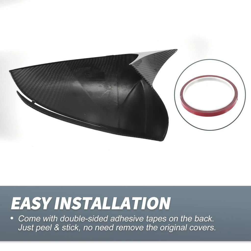 Rearview Mirror Cover Overlay Black Carbon Fiber for Hyundai Tucson (2022-2024)