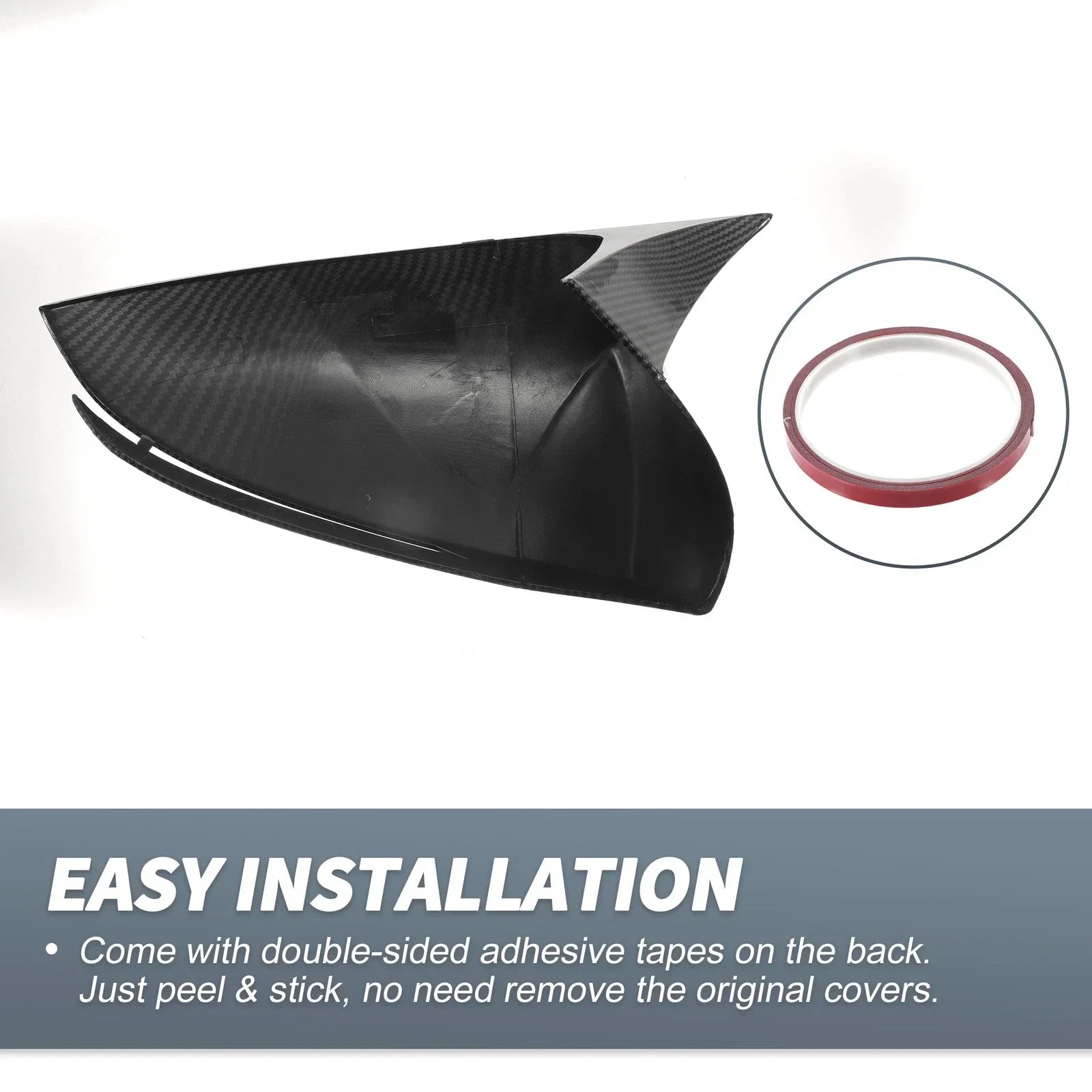 Rearview Mirror Cover Overlay Black Carbon Fiber for Hyundai Tucson (2022-2024)