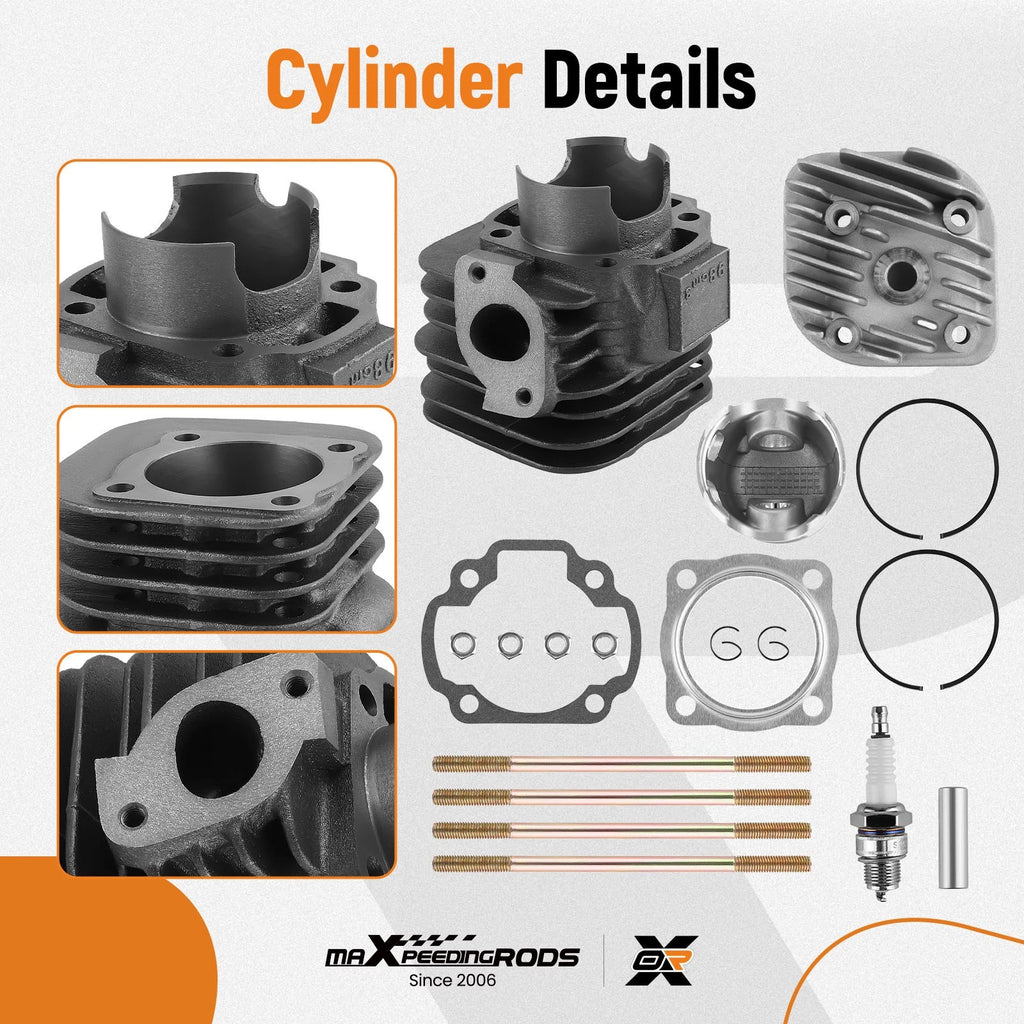 Top End Kit with Cylinder Head, Piston, Gasket for Polaris Predator 90 (2003–2006)