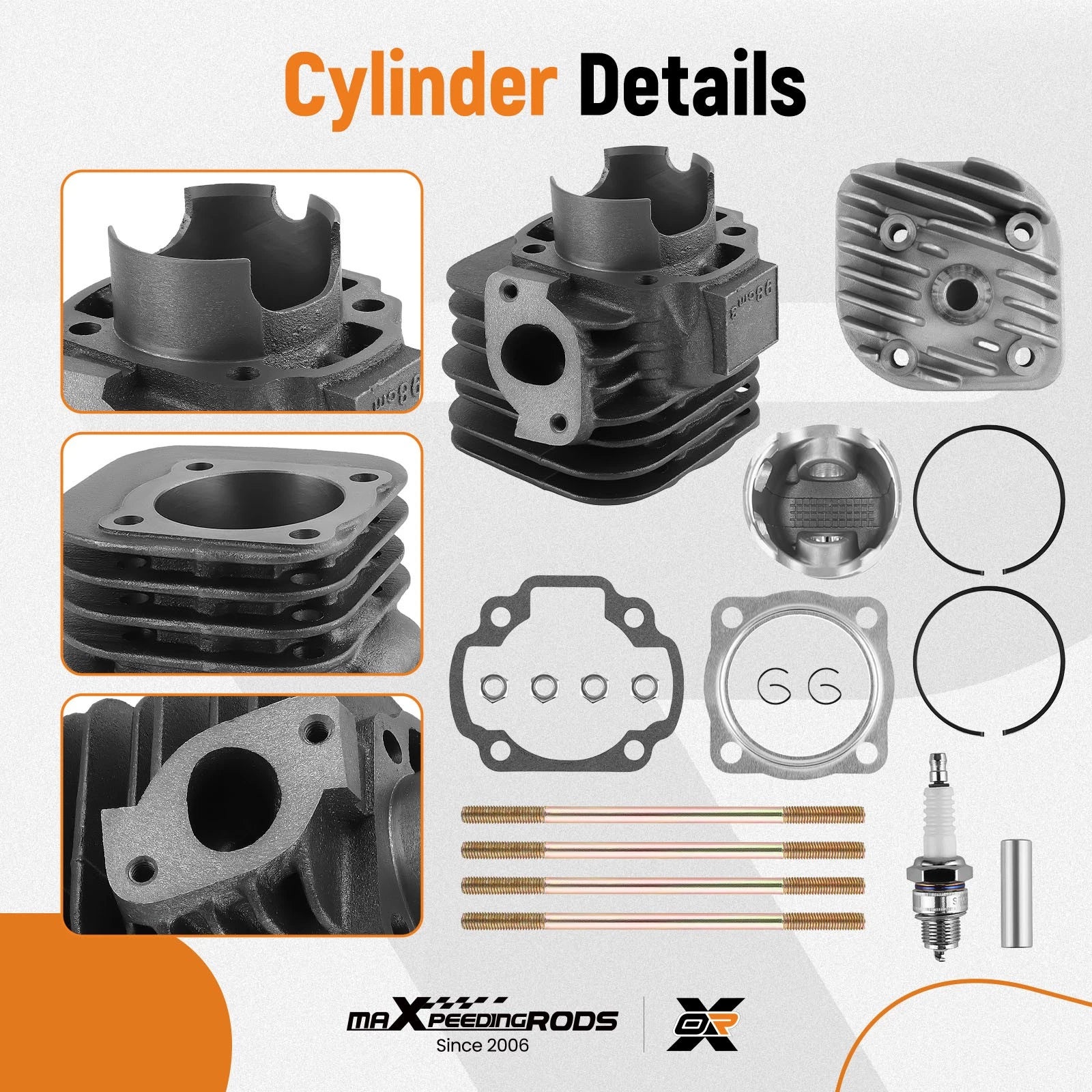 Top End Kit with Cylinder Head, Piston, Gasket for Polaris Predator 90 (2003–2006)