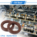 2X Oil Seal Rotary Shaft Seal FKM Rubber 35x52x10mm for Various Models