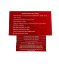 Set of 8 Engine Room Red Safety Labels for Azimut Yachts