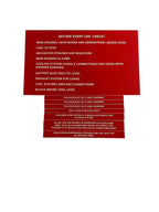 Set of 8 Engine Room Red Safety Labels for Azimut Yachts
