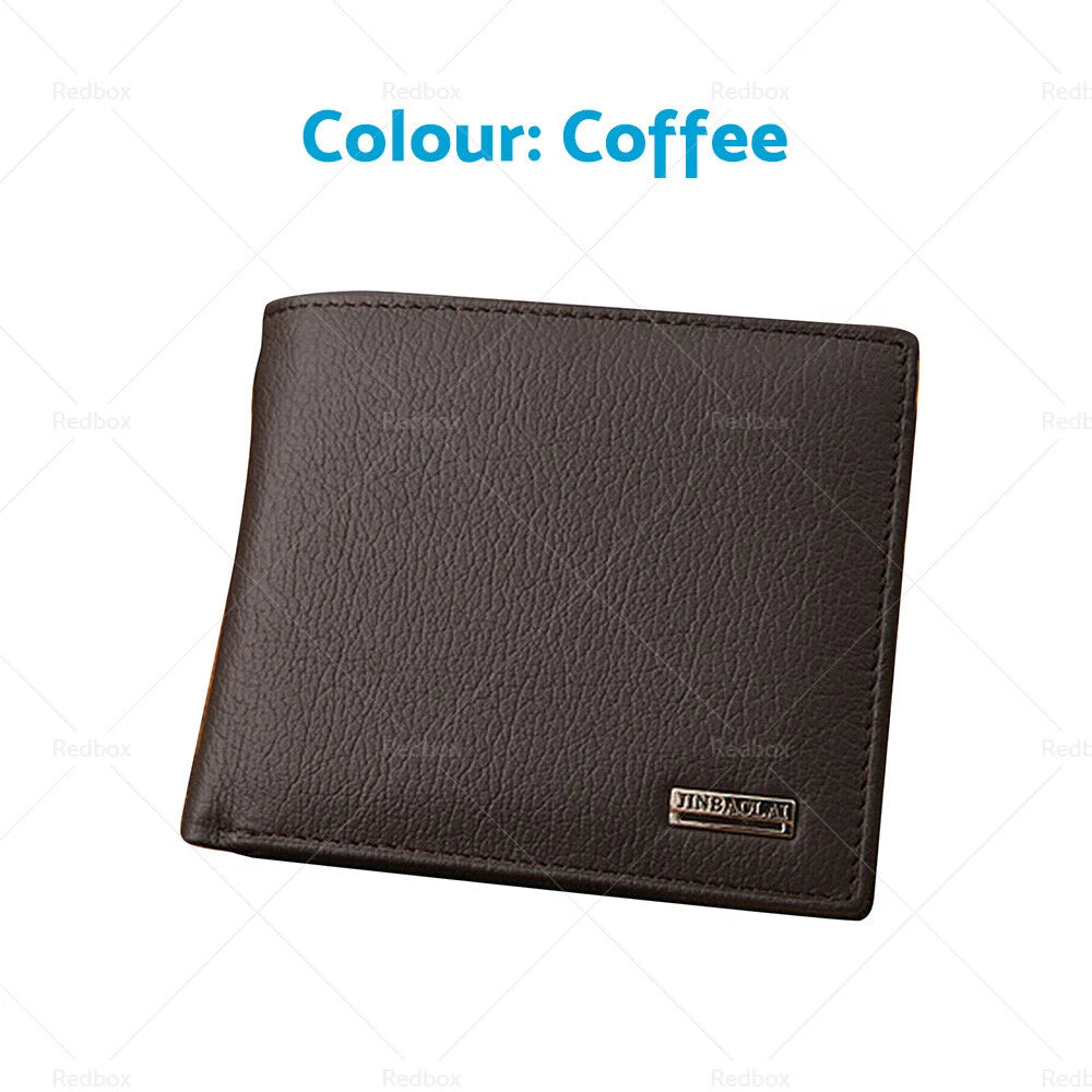 Set of 2 Cowhide Leather Wallets with Coin Purse & Card Slots