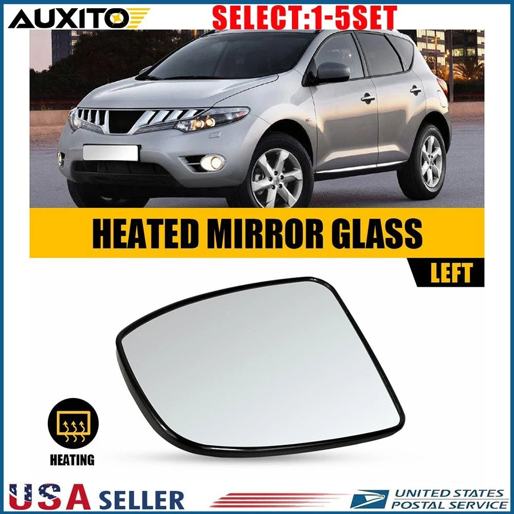 Left Hand Side View Heated Mirror Glass for Nissan Murano (2009–2014) 1-5X
