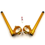 2X 55mm Fork Clip-ons Handle Bar Riser Gold CNC for Yamaha YZF